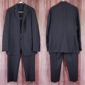 Brooks Brothers 1818 Regent Fit Reda Suit 42R W36 Pinstripe Wool Gray USA Made